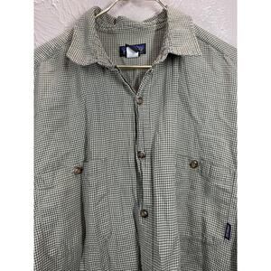 Patagonia Shirt Mens Plaid Button Up Long Sleeve 100% Organic Cotton Size XL